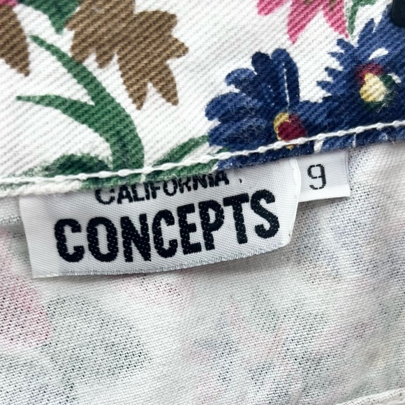 Vintage 90’s California Concepts Floral Print Jort Shorts Juniors Size 9 - Picture 5 of 6